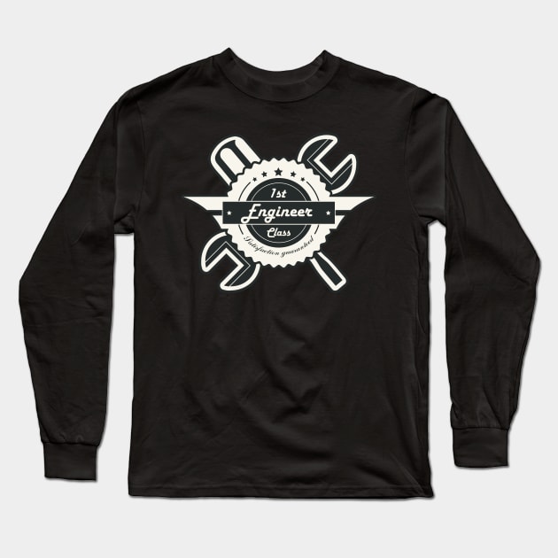 First Class Engineer! Retro Career Gift Long Sleeve T-Shirt by Just Kidding Co.